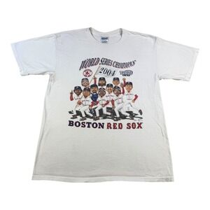 Vintage Boston Red Sox Shirt Mens Large 2004 World Series Champs Caricature Tee